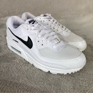 Nike Air Max 90 Women's Sneakers Shoes Size 10 White Black Mesh Leather